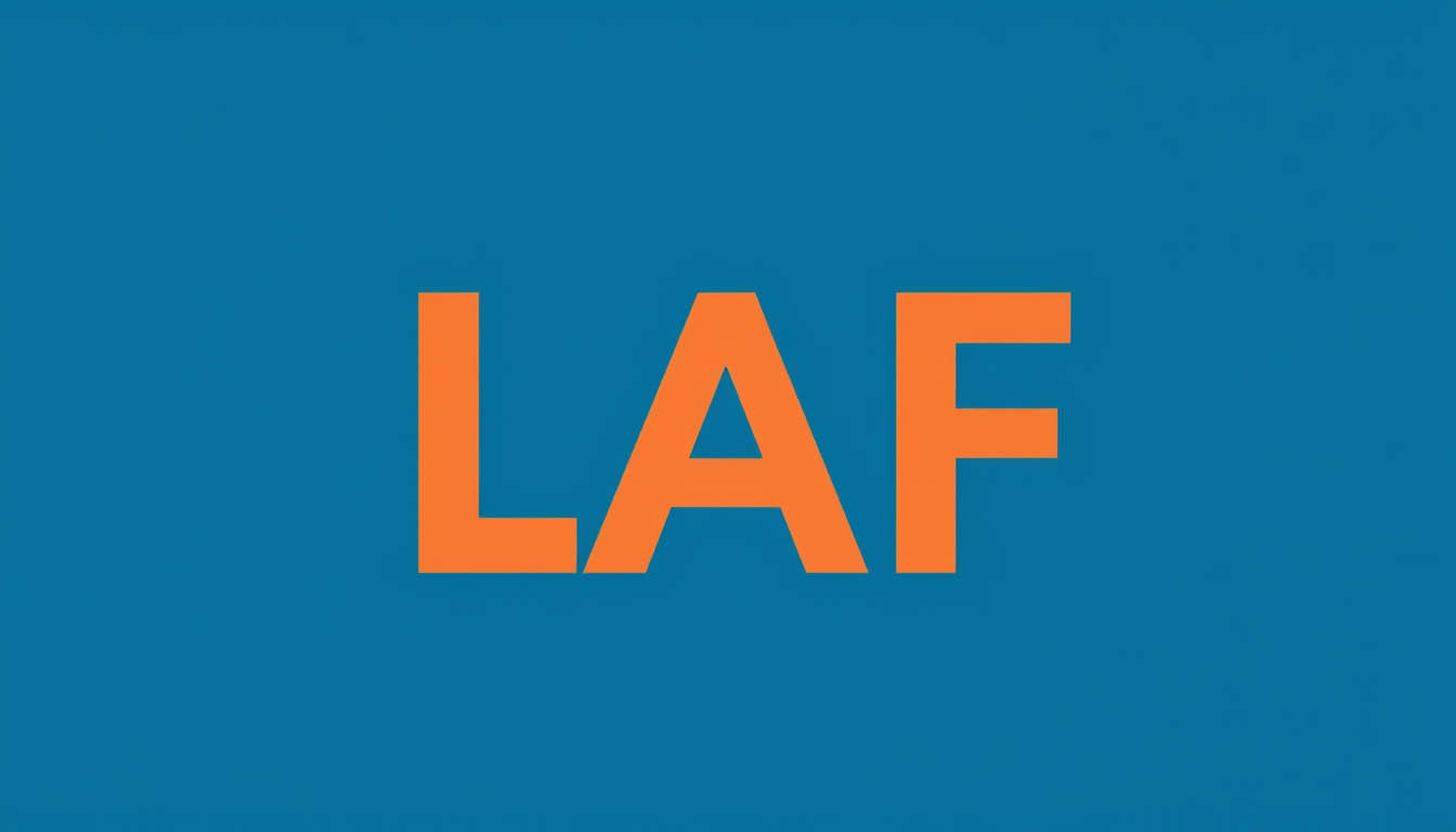 Main logo studio: Logo with the letter LAF where the A is formed by a telephone