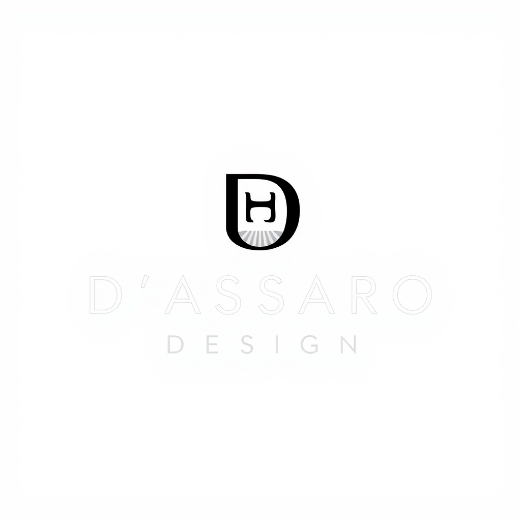 Main logo studio: Crée un logo minimaliste et élégant pour D’ASSARO DESIGN, une marque professionnelle de graphisme et de lettrage. On peut essayer un monogramme et pui