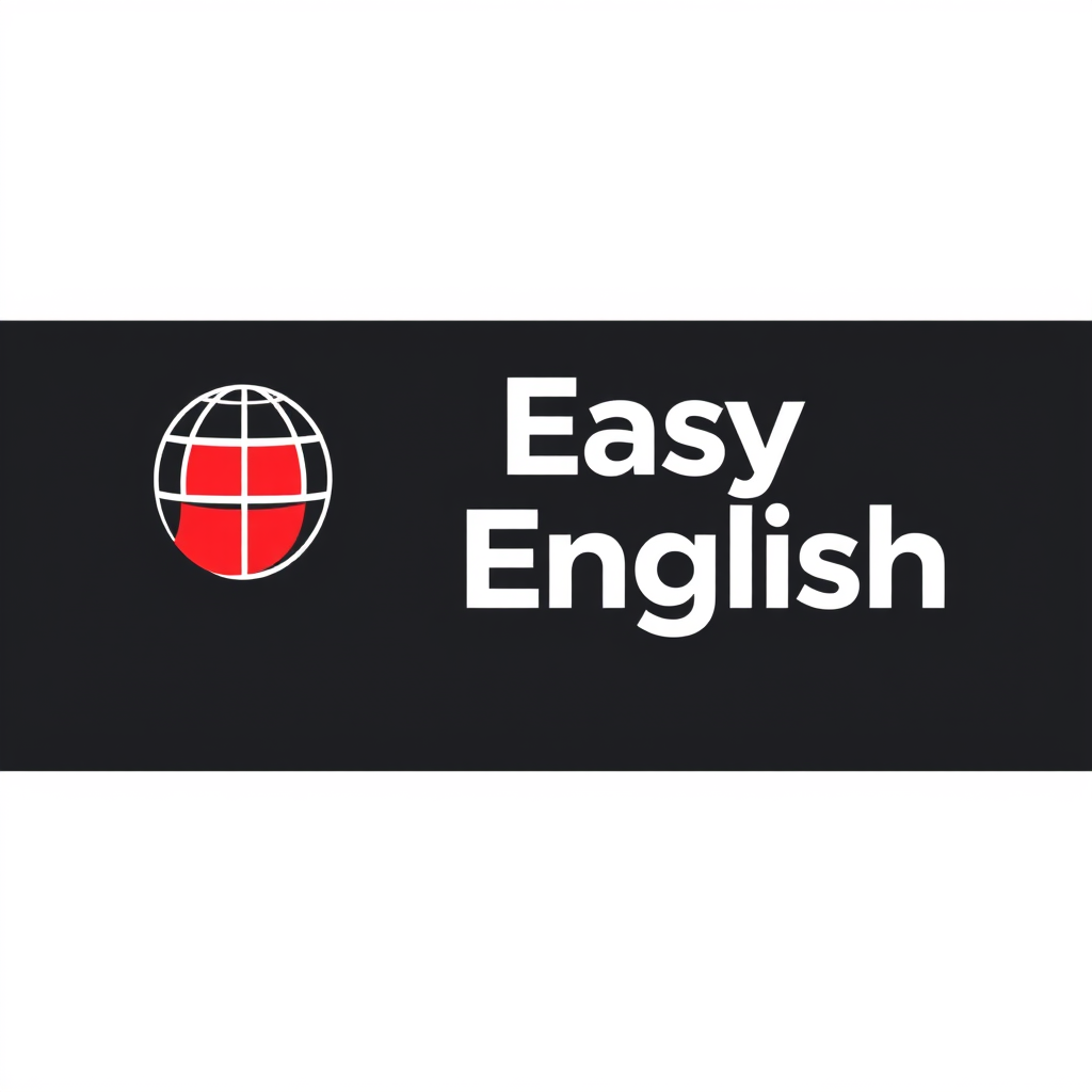 Main logo studio: Logo moderno para clases de inglés llamado “Easy English”. Usar rojo y blanco como colores principales y negro para las letras. Diseño limpio, sencill