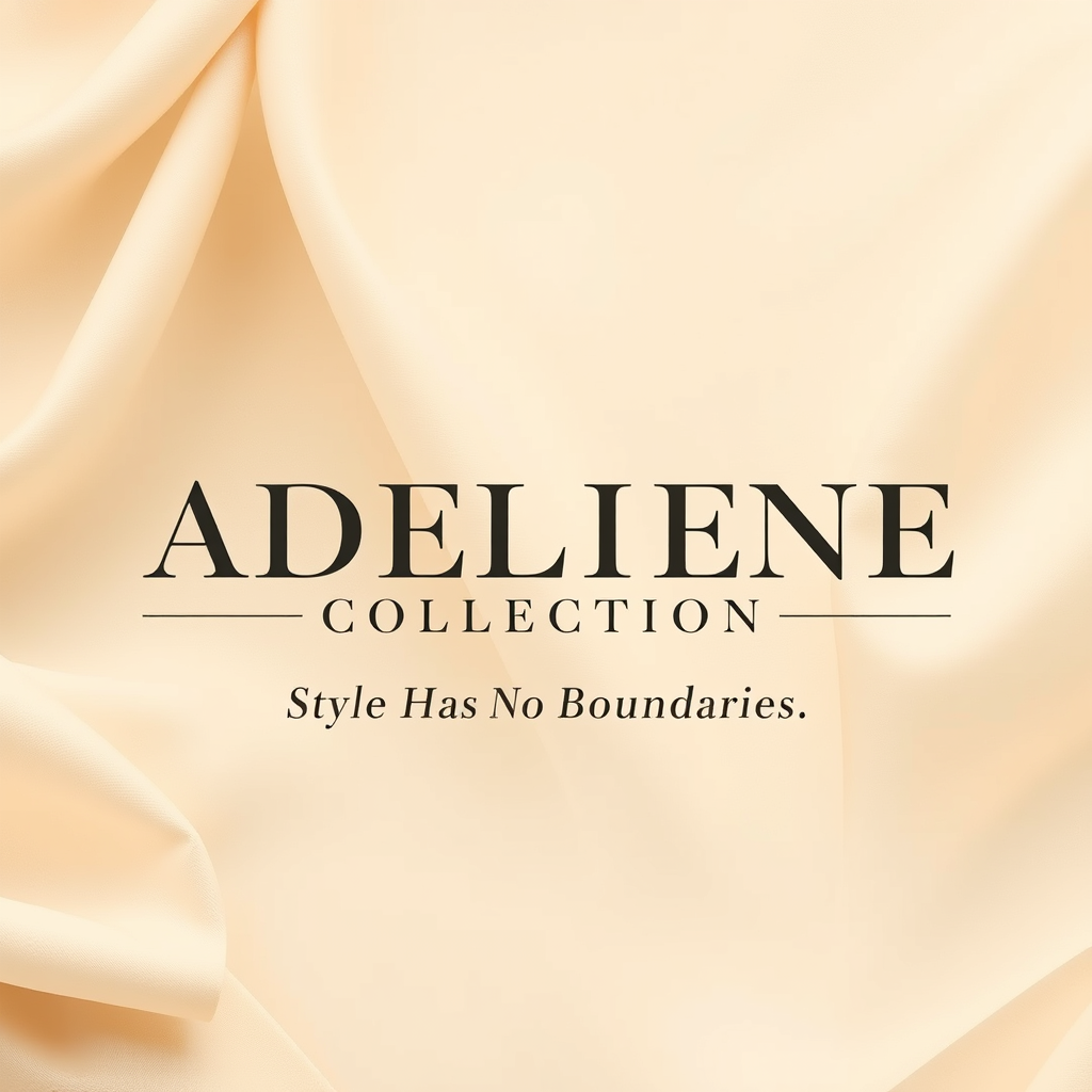 Main logo studio: Create a premium, elegant Facebook cover banner for a unisex fashion brand named “ADELLENE COLLECTION” with the tagline “Style Has No Boundaries.” Des