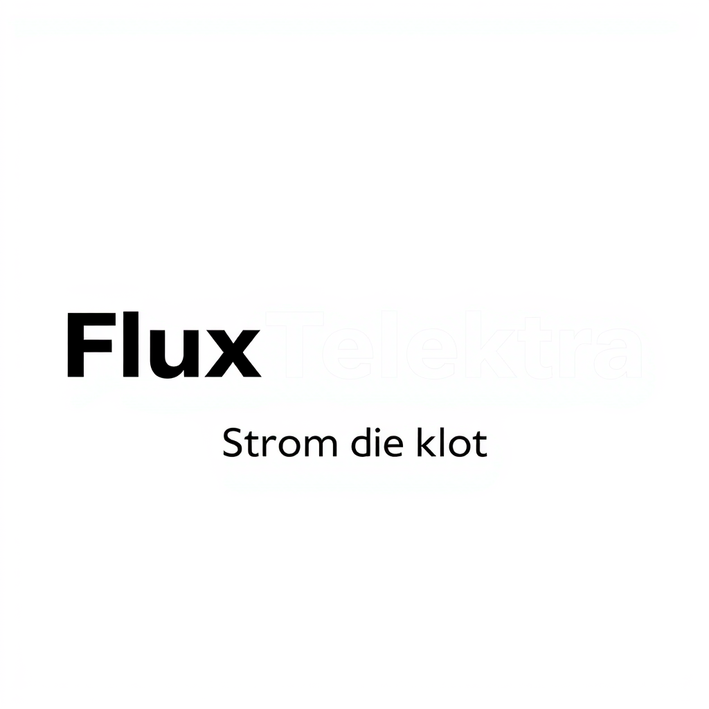 Main logo studio: Create a modern premium wordmark logo for an electrical technology company. Main text: “FluxTelektra”. Tagline: “Stroom die klopt”. Use bold geometric