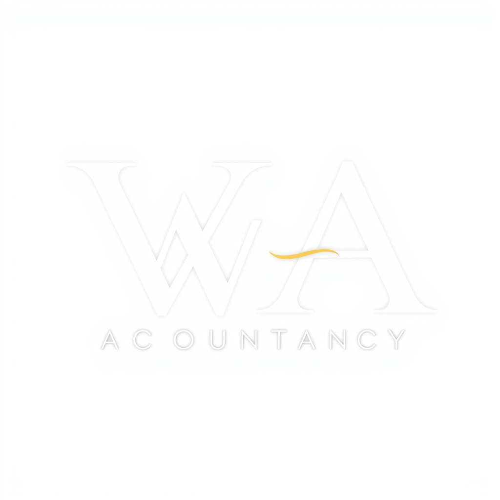 Monogram Logo idea: monogram logo combining the letters accountancy firm called Whitechapel Accountancy, so logo should be "WA" as logo. with white "W" and gold "A" with 