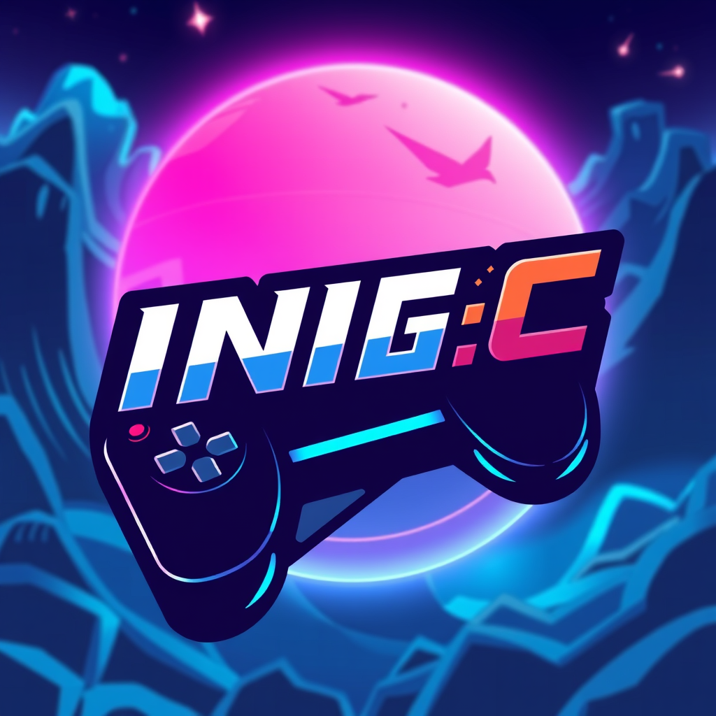 Main logo studio: Logo para criador de jogos no dreams chamado ING_C queria uma vibe mais futurista gaming pode ser com mais coisas atrás também