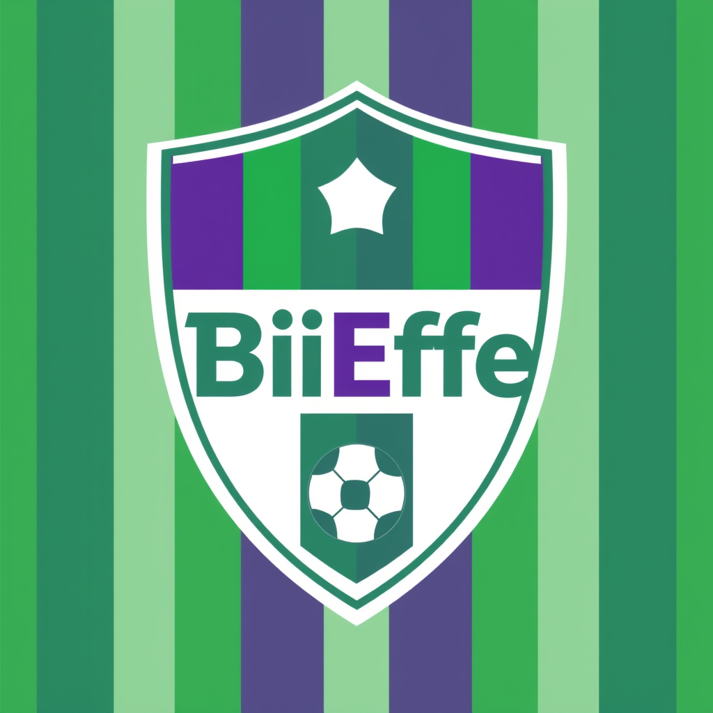 Main logo studio: Create a professional football club crest logo for a fantasy football team called "BiEffe". Modern Italian soccer badge, elegant shield shape, main co