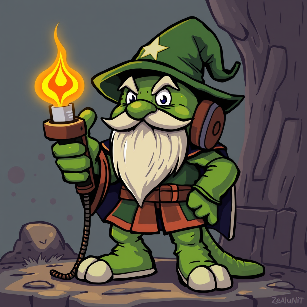 Main logo studio: wizardcode rozmiar 512x512 mascot ten czarodziej ma trzymac kase w jednej rece drugiej na telefonie blik