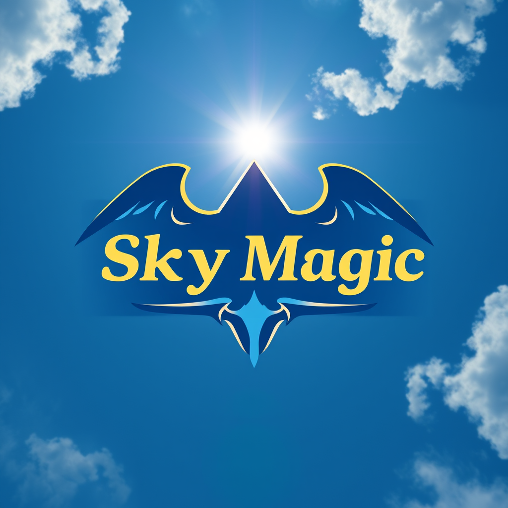 Main logo studio: my brand name is ''Sky Magic'' and it brand with a sky as the logo