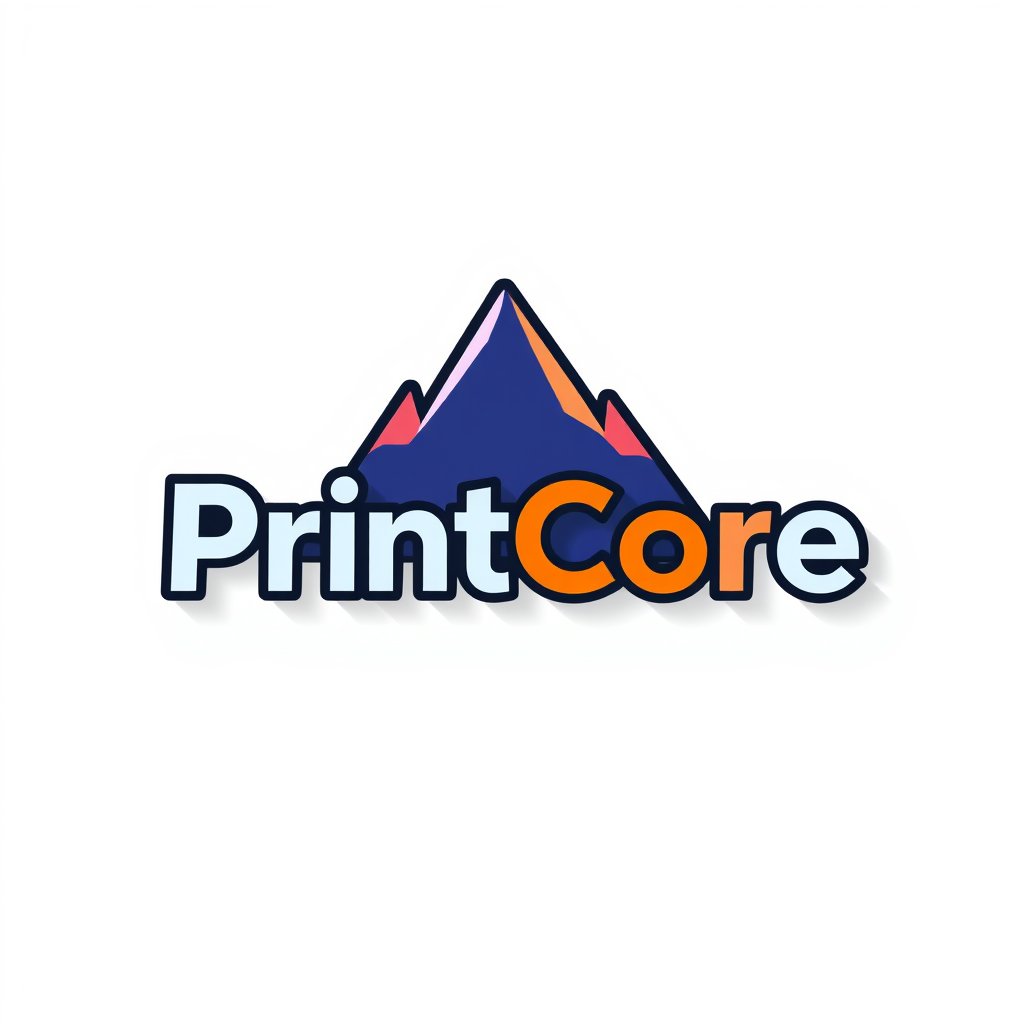 Main logo studio: logo for "PrintCore" a 3d-printing company change the colors