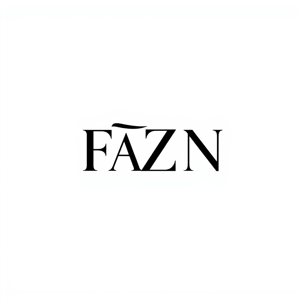 Monogram Logo idea: monogram logo combining the letters monogram logo combining the letters FAZN , elegant intertwined letterforms, flat vector logo, centered, solid whit