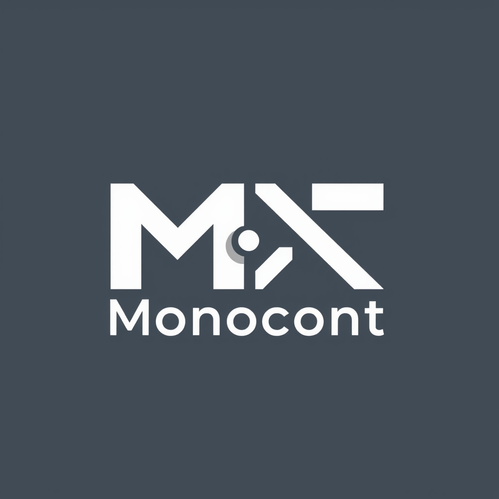 Main logo studio: Diseña un logo profesional, minimalista, moderno y elegante para “Monocont”, un sistema contable. Combina de forma creativa las letras “M” y “C” con u