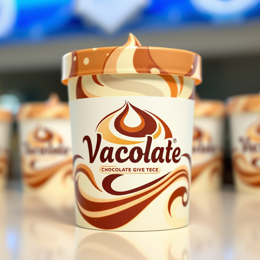 Main logo studio: The brand name chocolate vanilla swirl give me a logo give me more realistic