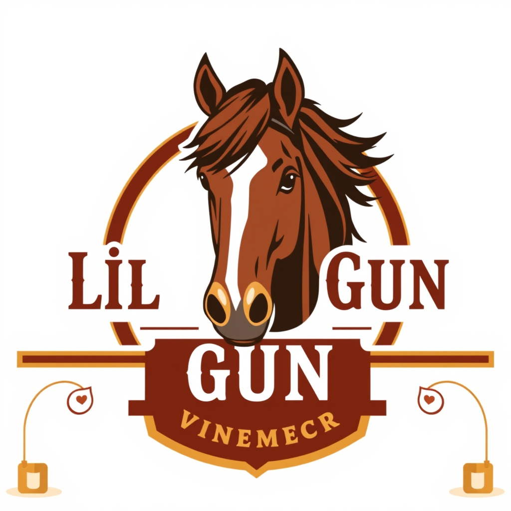 Wordmark Logo idea: wordmark logo of Logo für ein Quarter-Horse-Hengstfohlen. Kräftig, modern und etwas frech. Chestnut-Farben, dunkles Rot, Gold und Schwarz. Western-ins