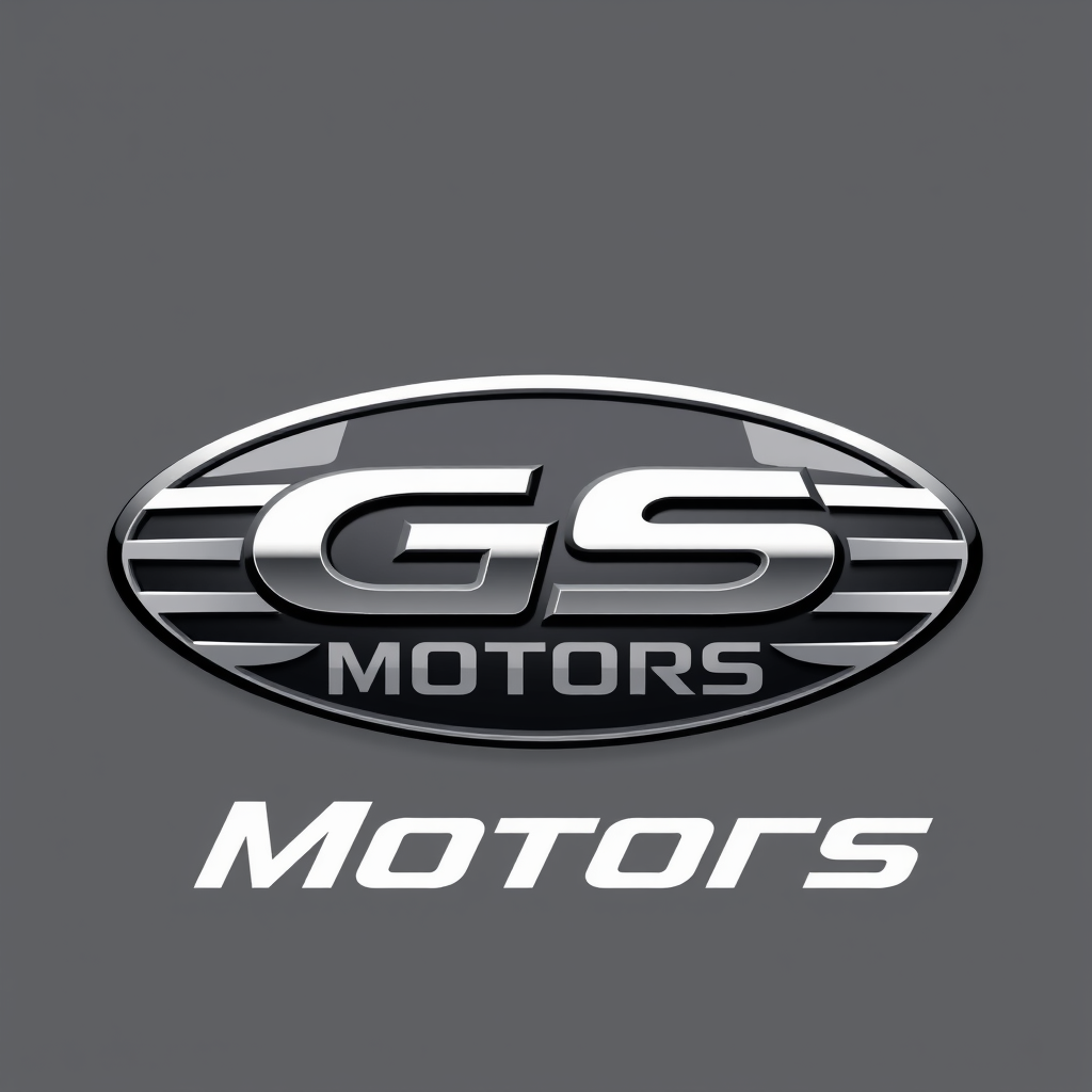 Main logo studio: logo and company name for car company named "GS Motors"
