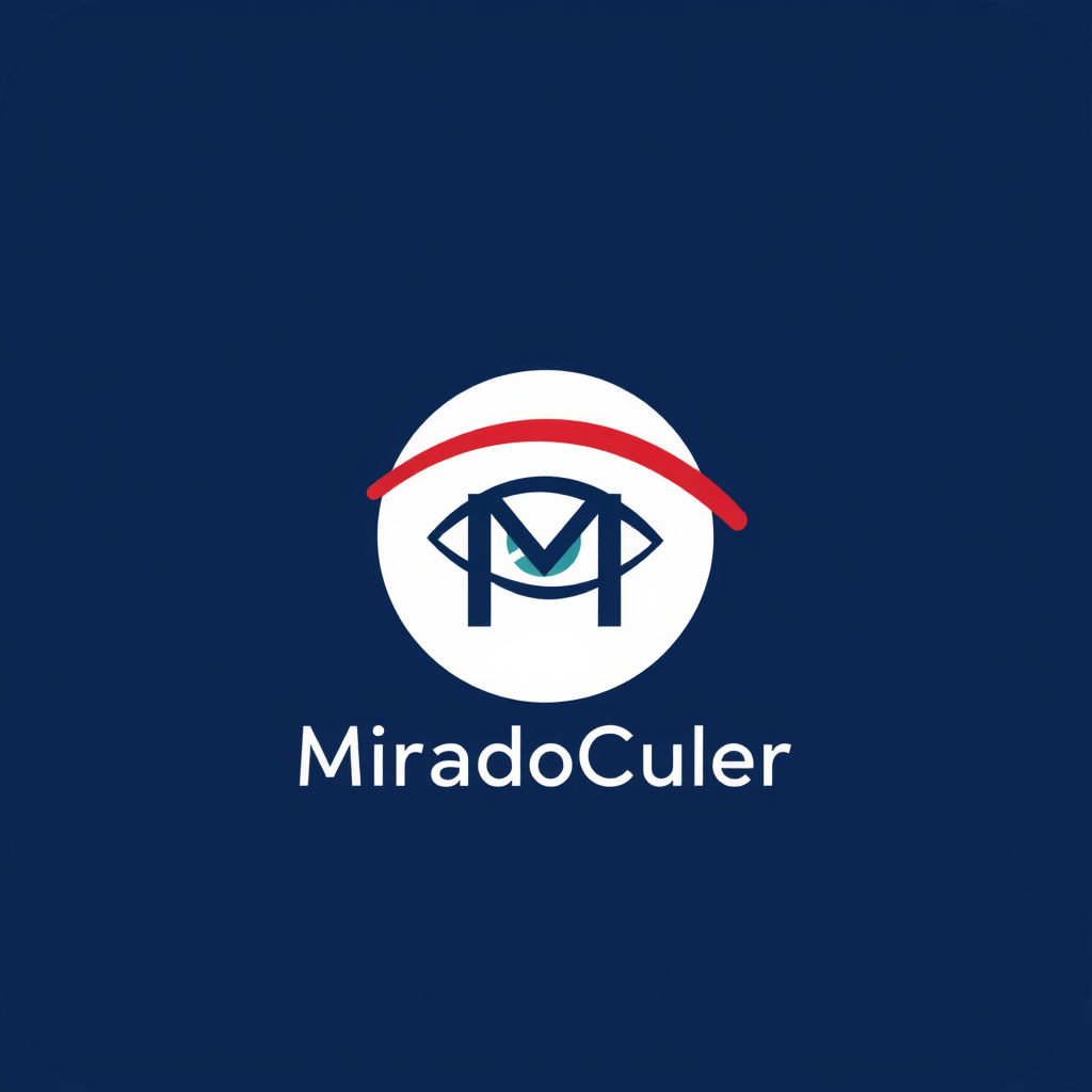 Main logo studio: Crea un icono de marca original y minimalista para “MiradaCuler”. Combina de forma sutil una “M” geométrica con el concepto de una mirada, creando un 
