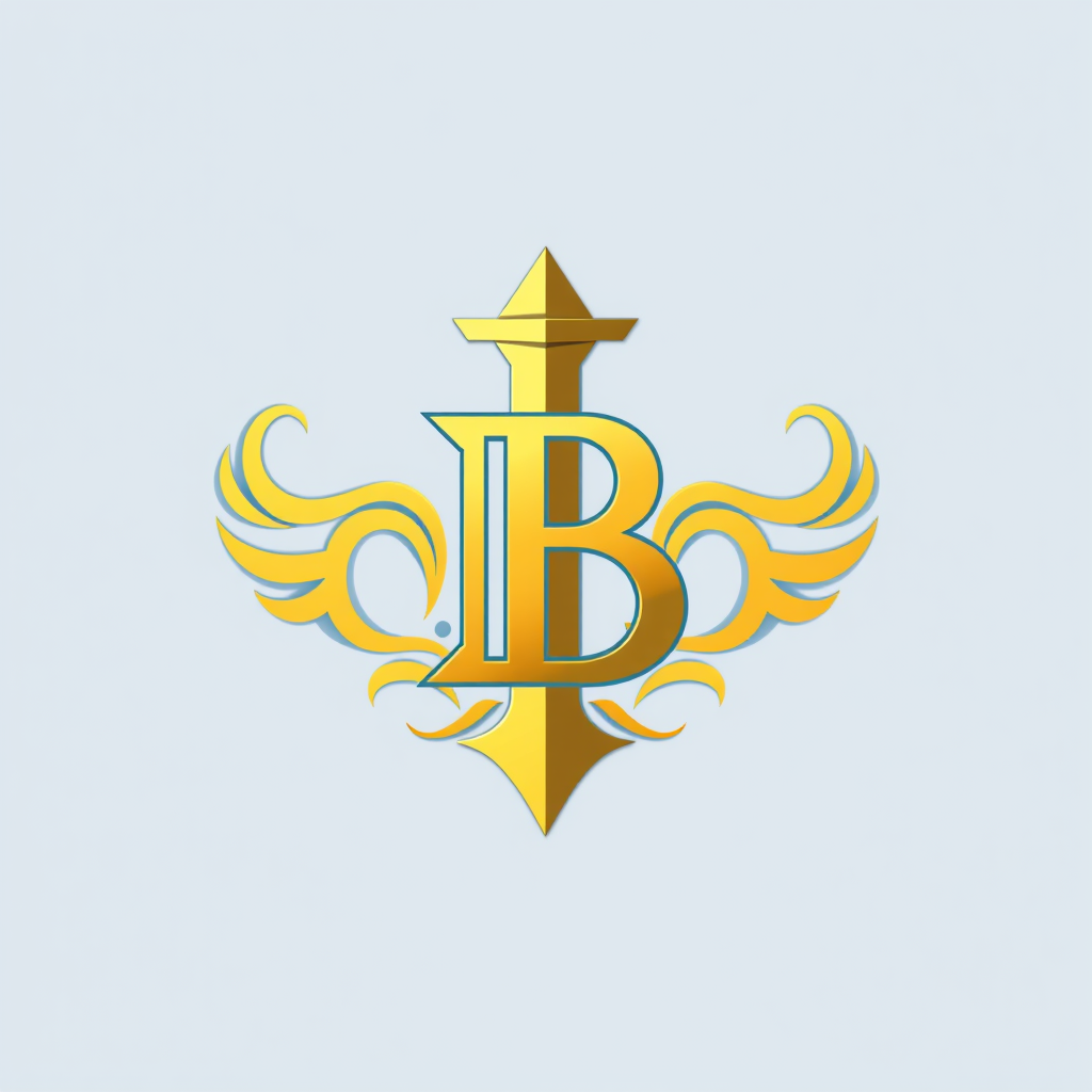 Main logo studio: elegant monogram logo combining letters I and B, gold, luxury brand “Create a logo for my gym named IRON BEAST. gym like things the background COLOR S