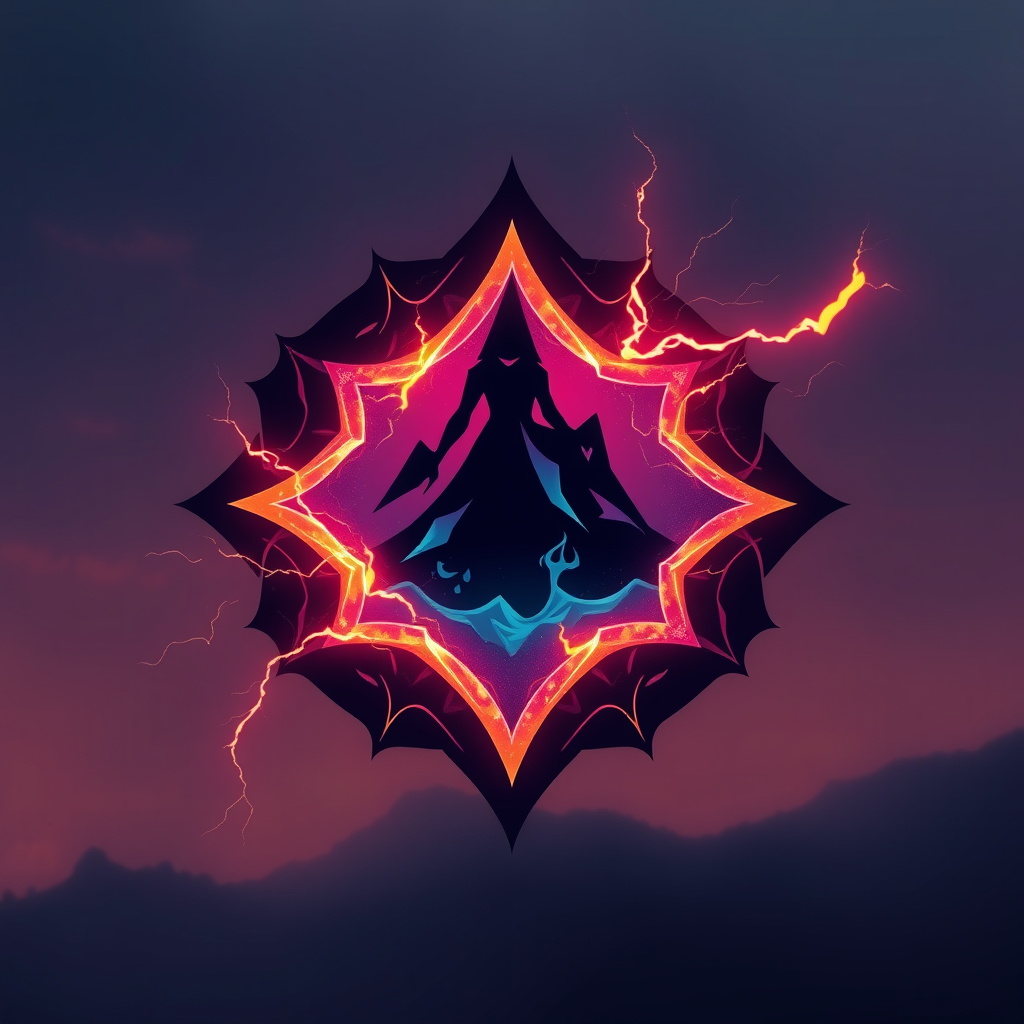 Main logo studio: create a logo with thunder essences in faint colour