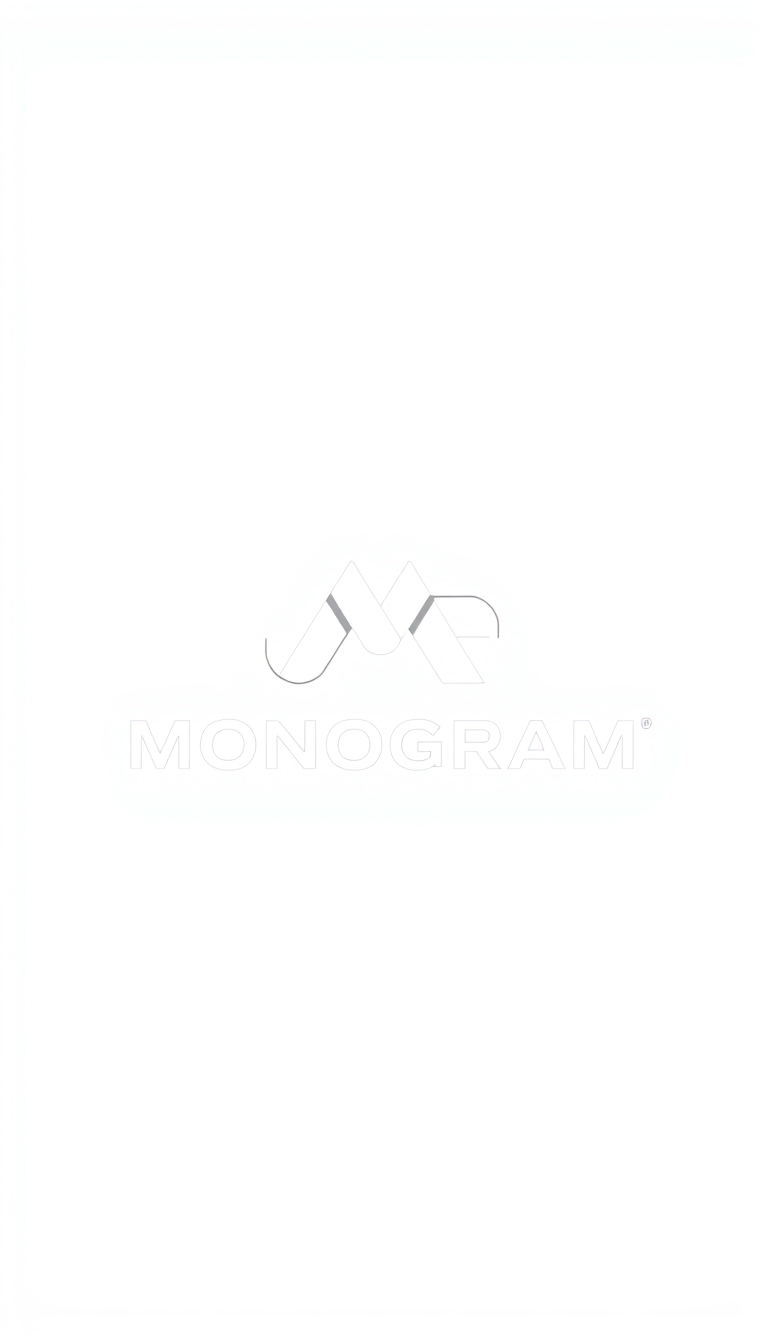 Wordmark Logo idea: wordmark logo of MF MONOGRAM , bold clean typography, flat vector logo, centered, solid white background, high contrast, professional brand identity