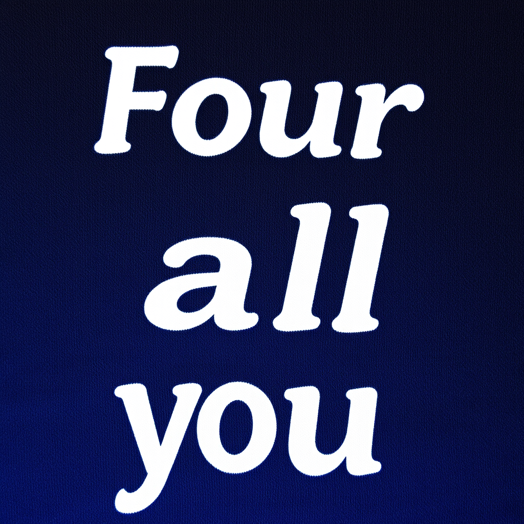 Main logo studio: Name is Four all clothing slogan is Four styles one indentity all you. Colors dark and bleu