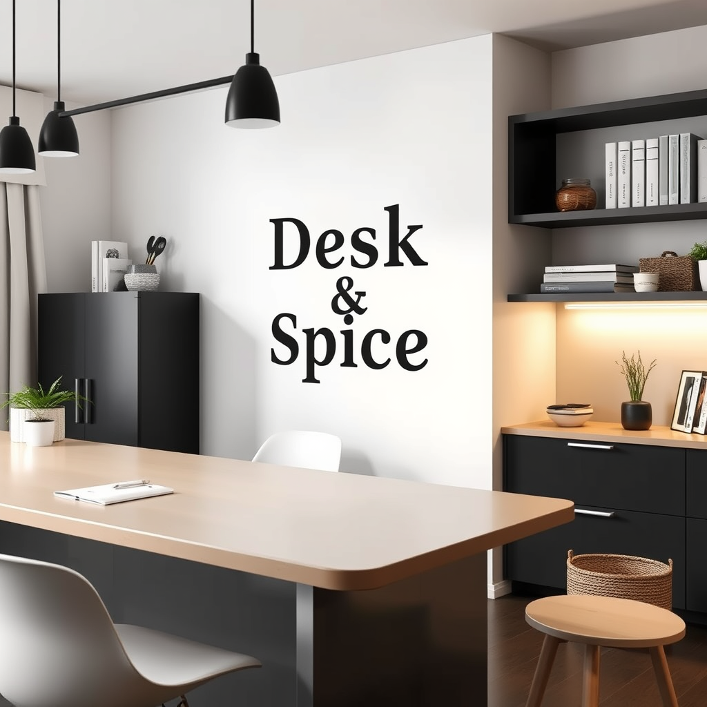Main logo studio: Desk & Spice это название продукта мне нужно какой продукт был прорекламировать для офисных сотрудников и прорекламировать был вы в Pinterest я хочу ч