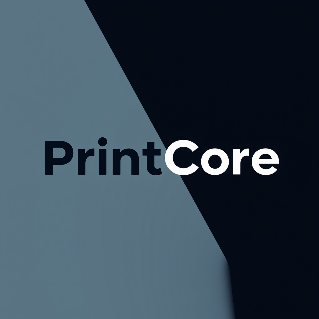 Main logo studio: logo for "PrintCore" Its a 3d-printing company make it sharp