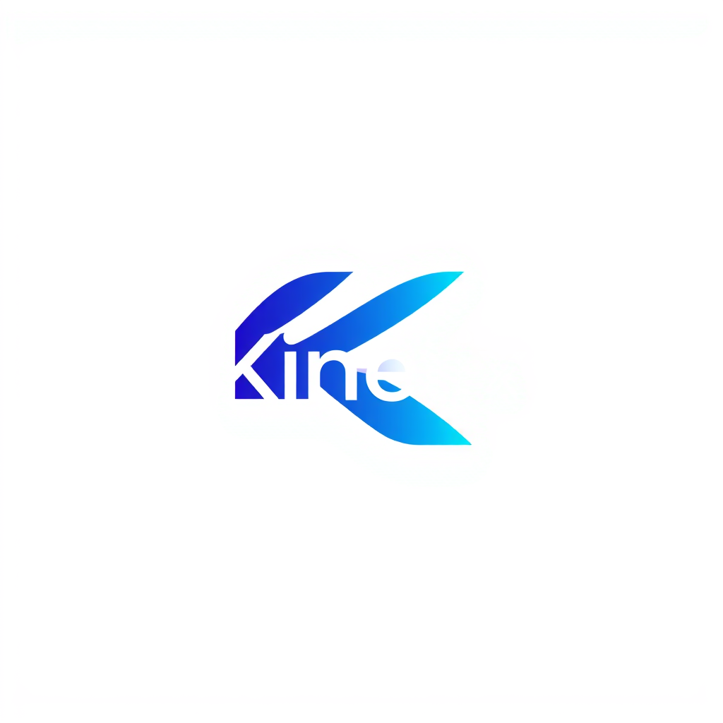 Main logo studio: simple abstract swoosh mark logo for a fintech company, gradient indigo Kinetix
