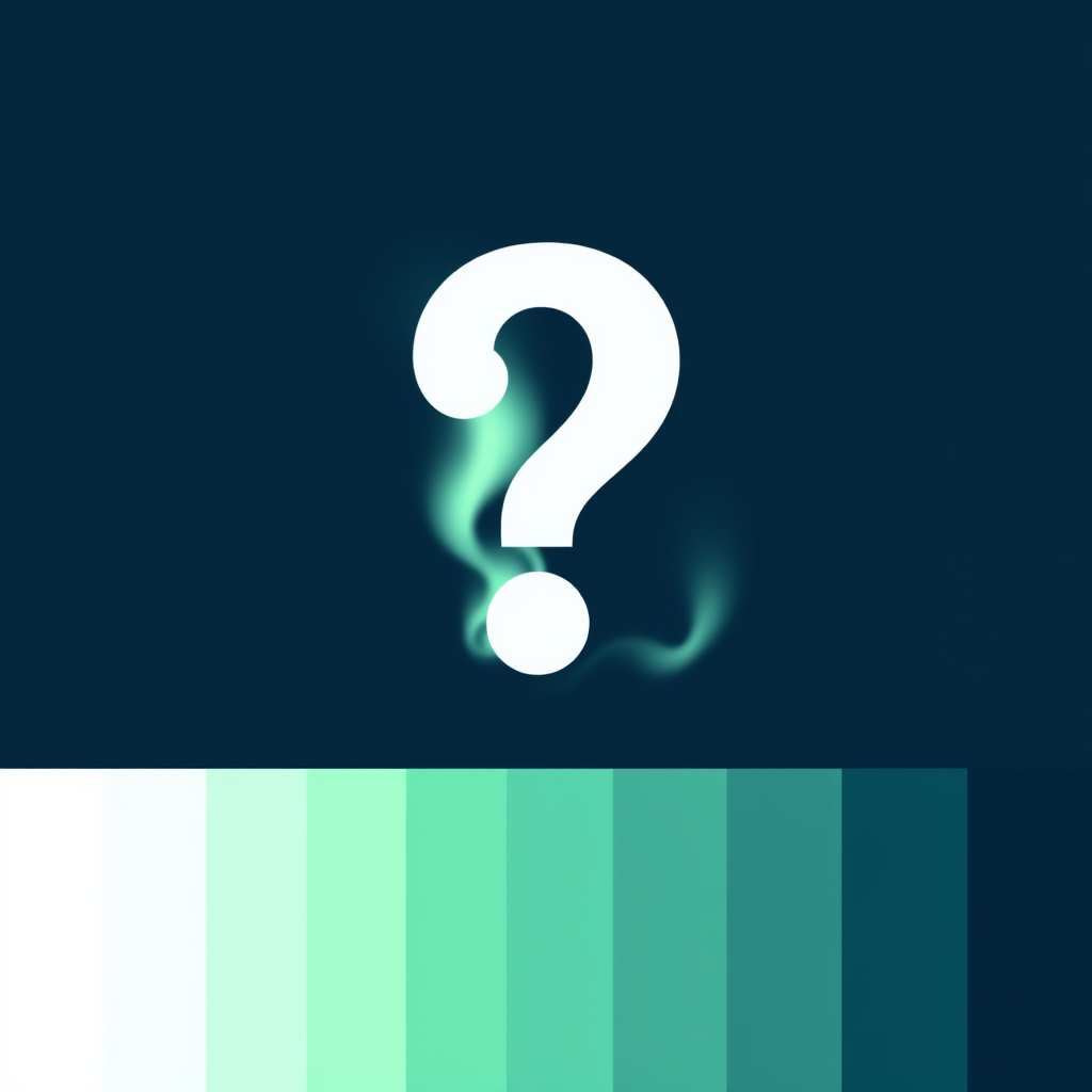Main logo studio: Un icone question, simple, avec une palette de couleur compatible avec "nordic aurora". Sans fond. Avec suffisamment de contraste par rapport à la cou