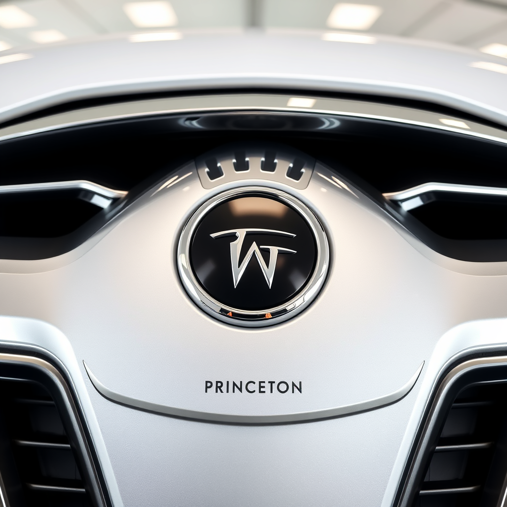 Main logo studio: a logo of new car dealership that sells cars the brand is called princeton