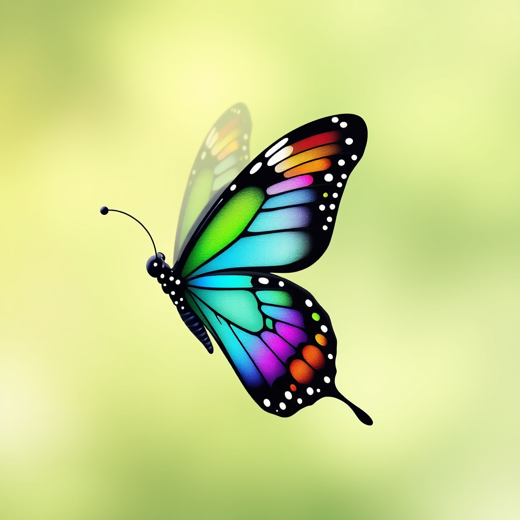 Main logo studio: Make a picture. Colorful butterfly animation