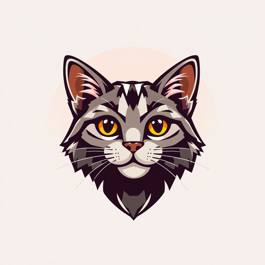 Main logo studio: Make a very nice and cool aesthetic cat logo