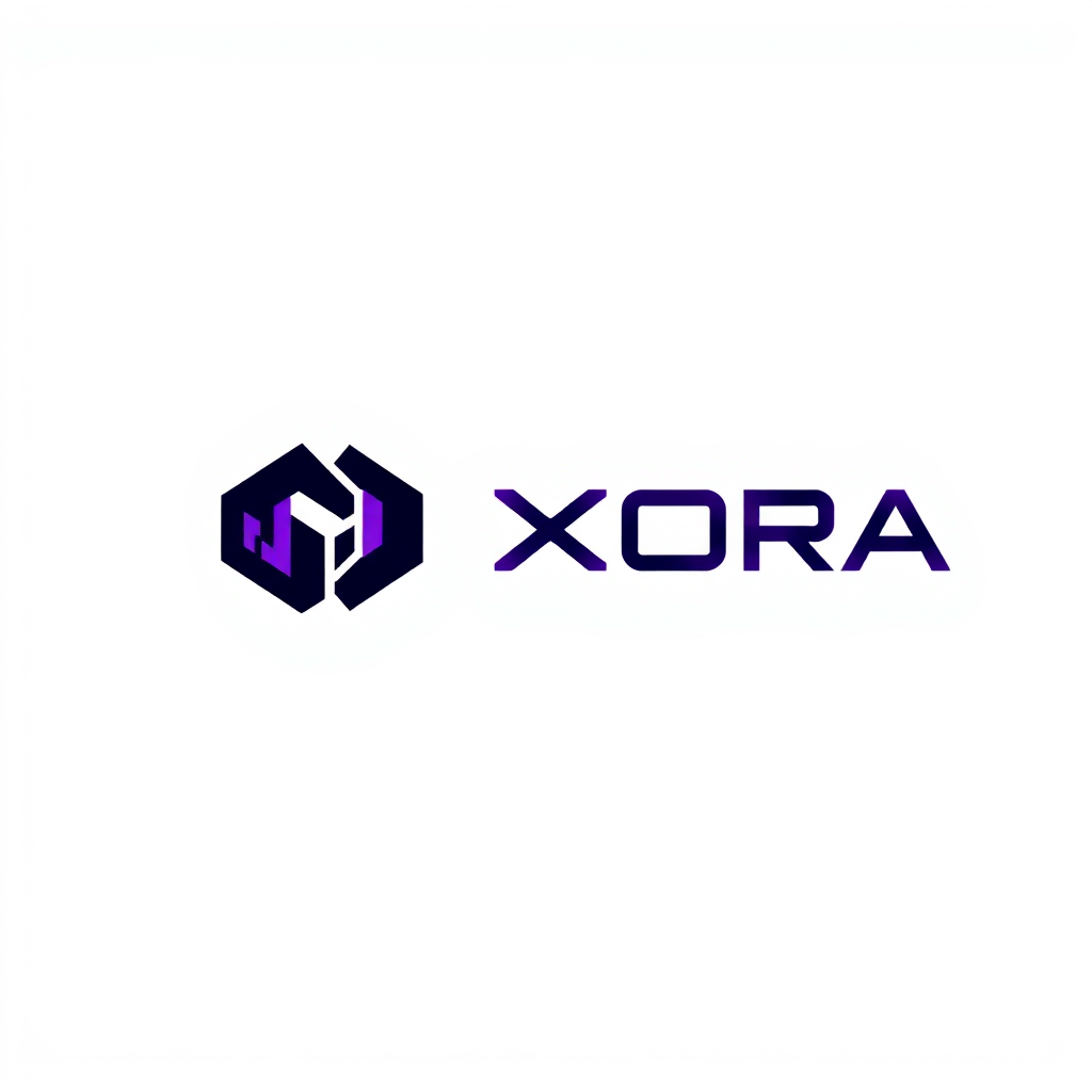 Main logo studio: Create a premium futuristic logo for a hardware store named "NEXORA". Make a unique geometric symbol by merging all six letters of NEXORA into one com
