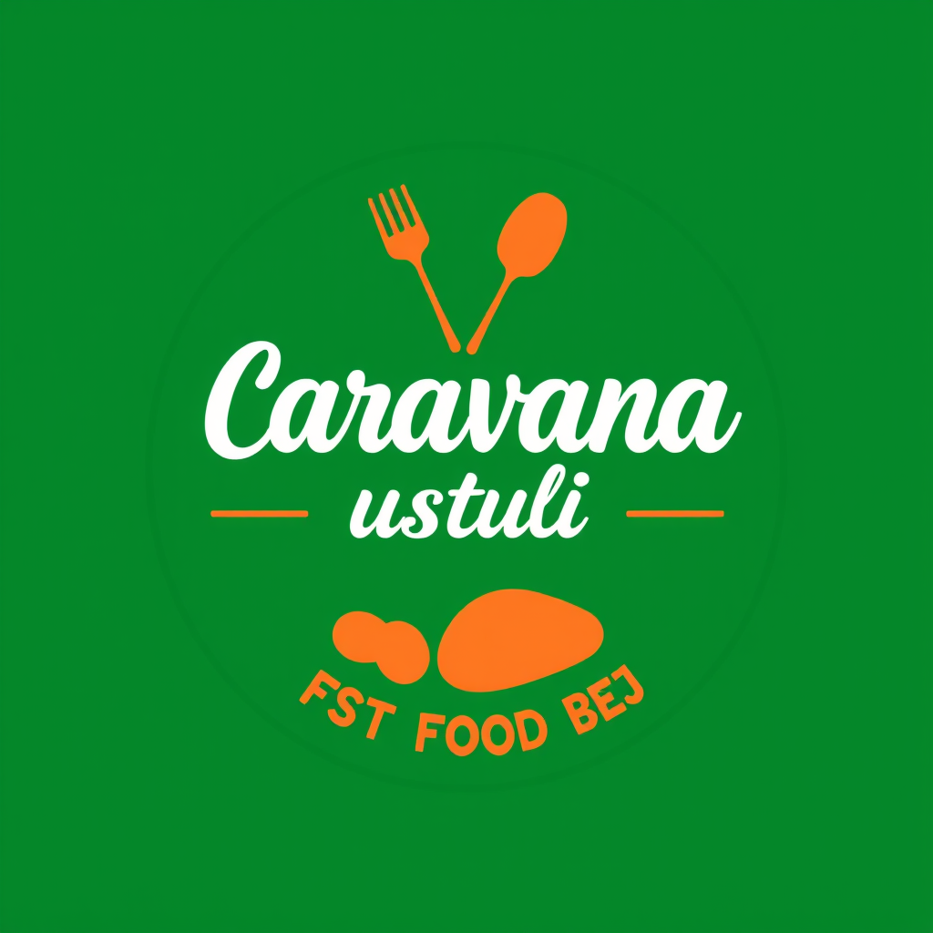 Main logo studio: Logo CARAVANA GUSTULUI, FAST FOOD BEJ, MARO ÎNCHIS, AURIU ROSU, VERDE