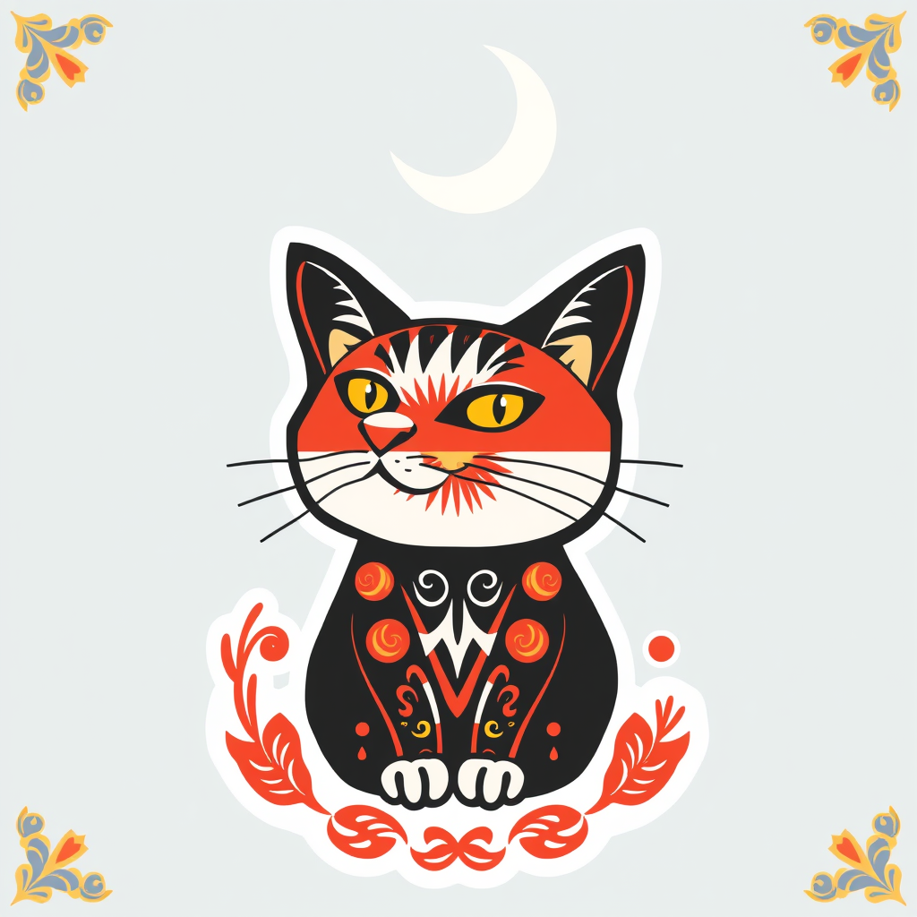 Main logo studio: Make a cat logo with Indonesian national motifs to make it as cool as possible