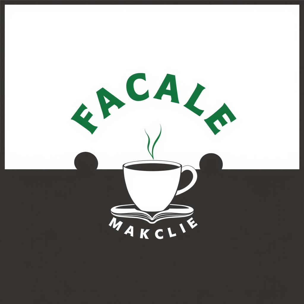 Main logo studio: FACILE MAKE IT FACILE COFFEE SHOP READ AND GREEN BOLDE FONT LOGO BRAND
