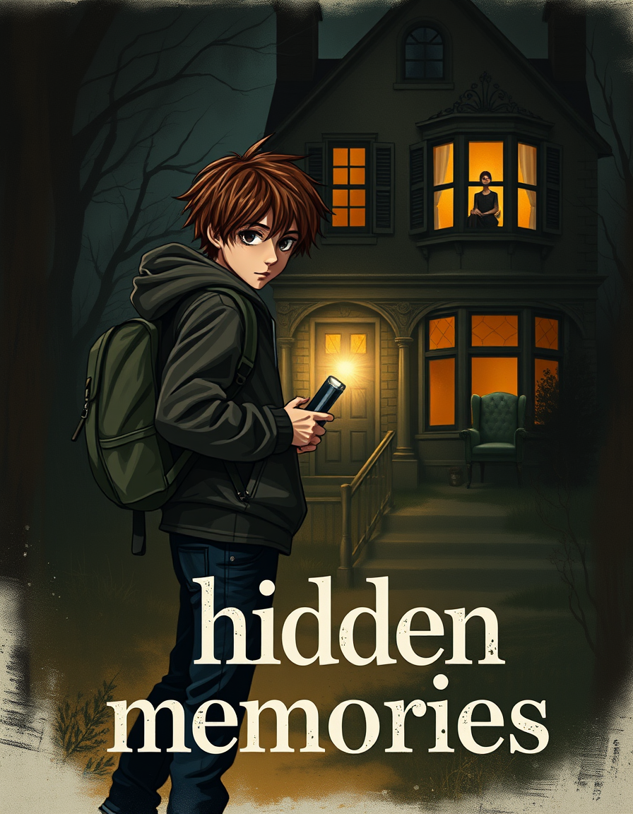 Book Covers idea: cover-ready concept art organized around genre, focal point, and title-safe space, deliberate composition, dark, main element being the boy on the fro