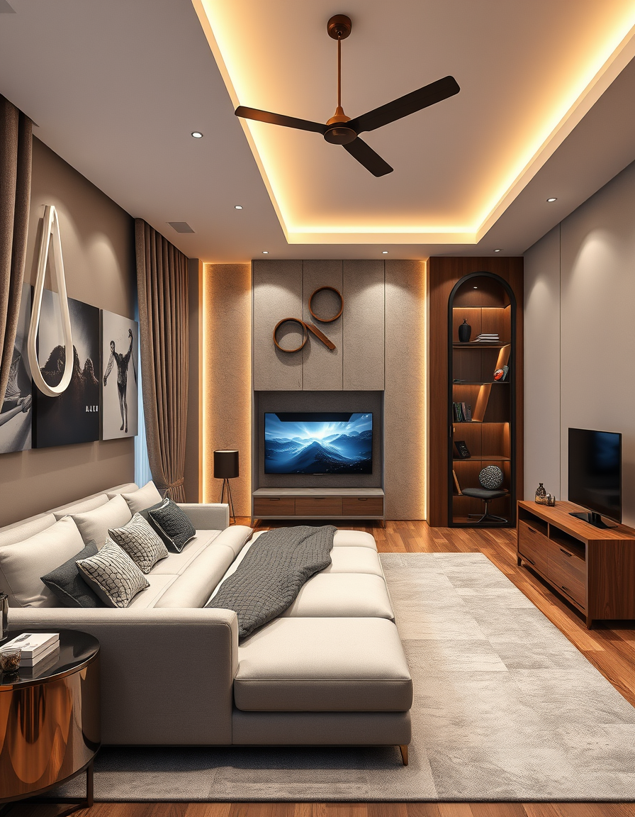 AI Bedroom Design idea created from the prompt: AI bedroom design, bed layout decor and lighting, photorealistic interior render, Create a 3 d rotatable image of a room with a raised king
