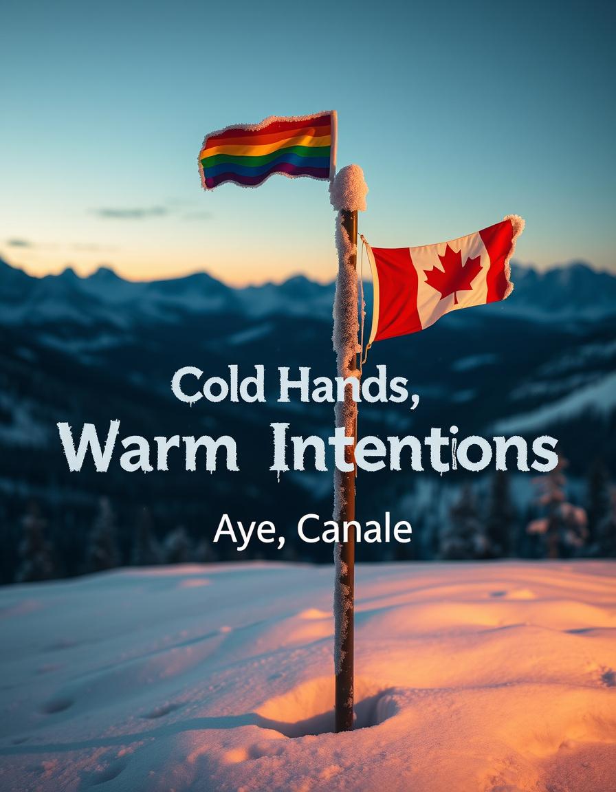 Book Covers idea: book cover composition, vertical 2:3 format, title-ready negative space at top, evocative subject, Professional 6x9 book cover. A frosted flagpole in 