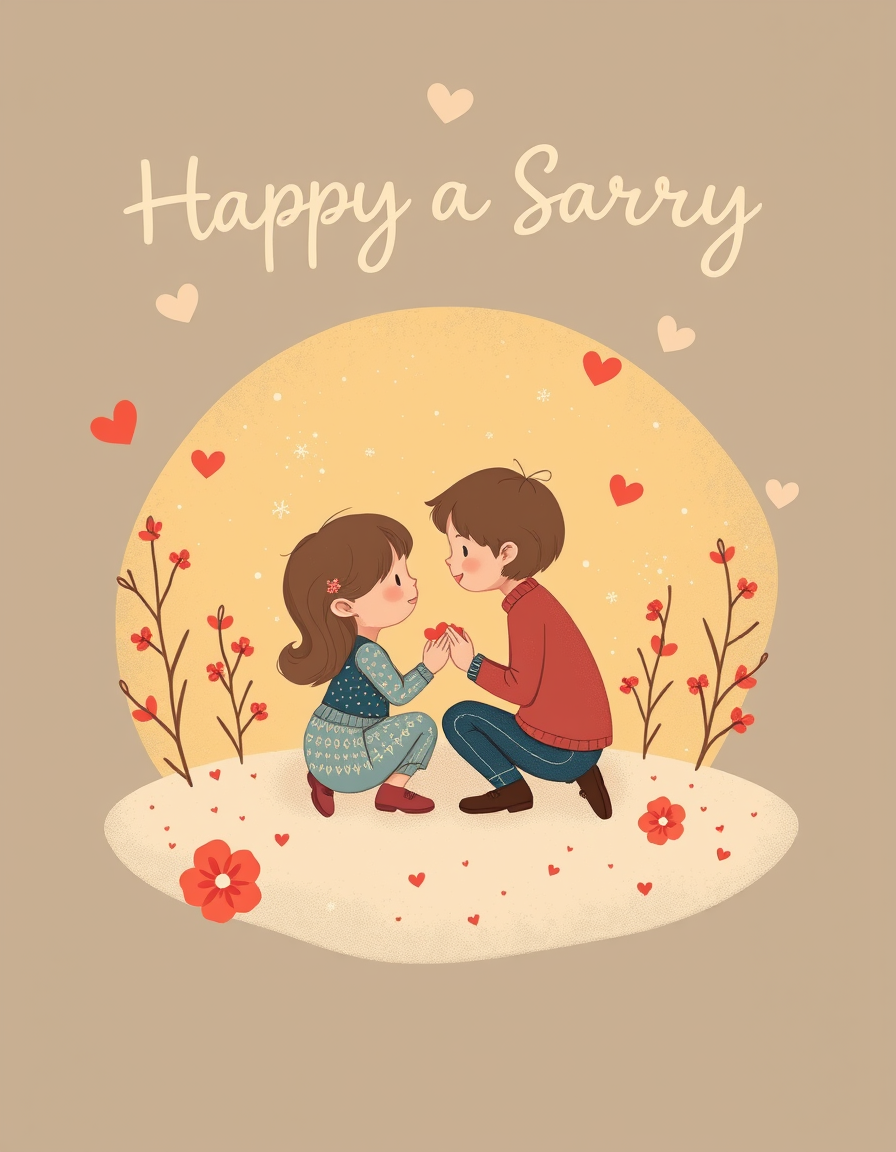 Greeting Cards idea: greeting card design, warm illustration, space for message, make a sorry greeting card , printable greeting card