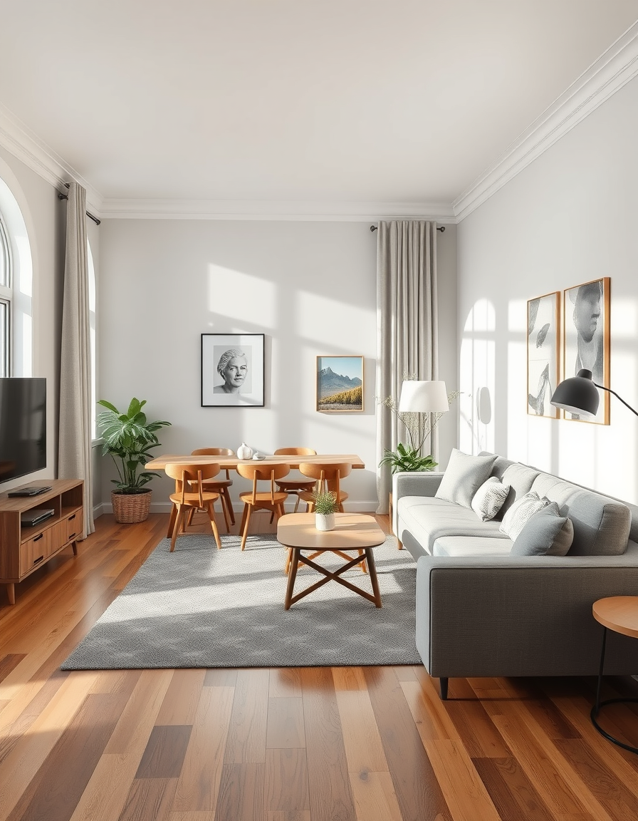 Room Paint idea: room paint visualization, preserve furniture layout and lighting, change wall color only, ein rechteckiges wohnzimmer. mit couch und sessel auf der re