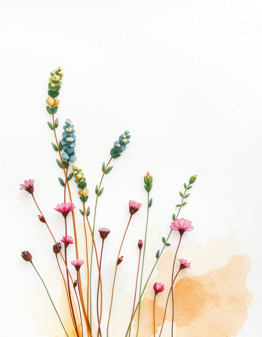 Watercolor idea: watercolor painting, soft transparent washes, wet-on-wet bleeds, paper texture visible, bergweide met bossen op de voorgrond en op de berghellingen en