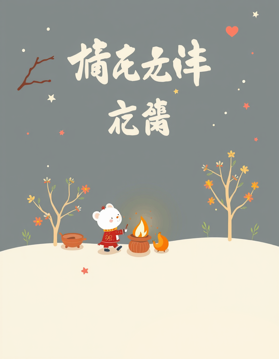 Greeting Cards idea: greeting card design, warm illustration, space for message, 在月亮上坐著的免子,手裡拿著釣魚線,釣勾上勾住一塊大月餅。 , printable greeting card