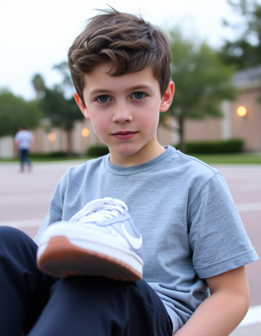 Main painting studio: Thirteen year old Seth Cohen wearing his low top Nike shox running shoes without socks the whole entire time