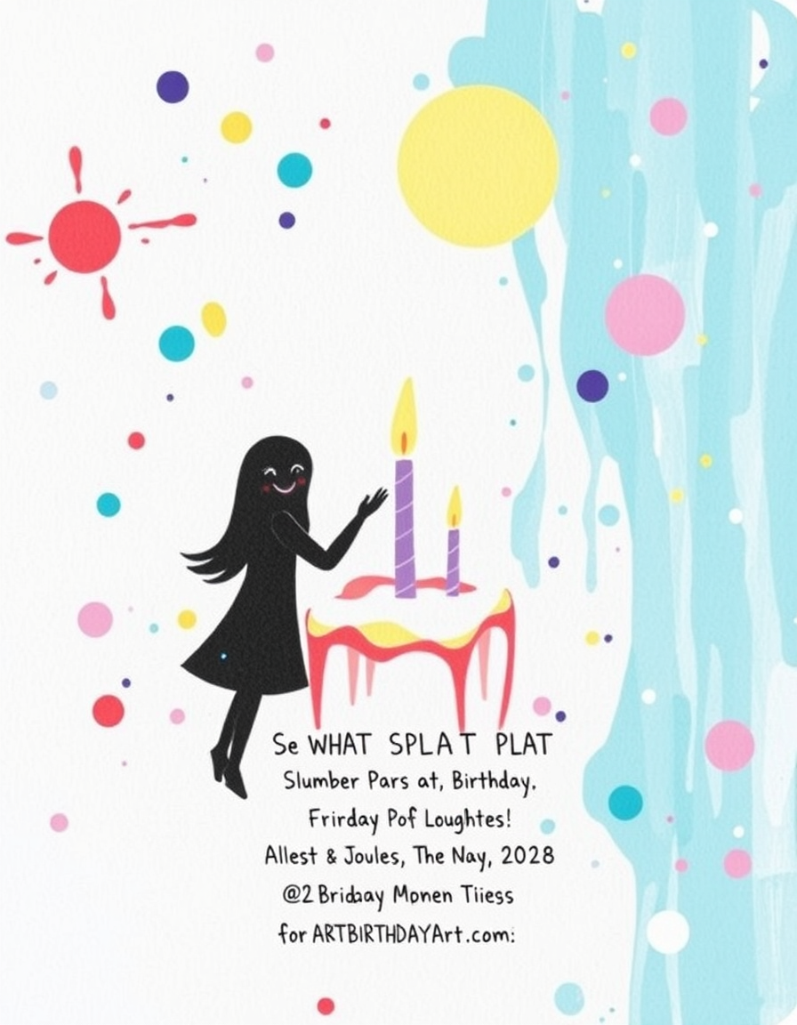 Main painting studio: art splat birthday slumber party invite