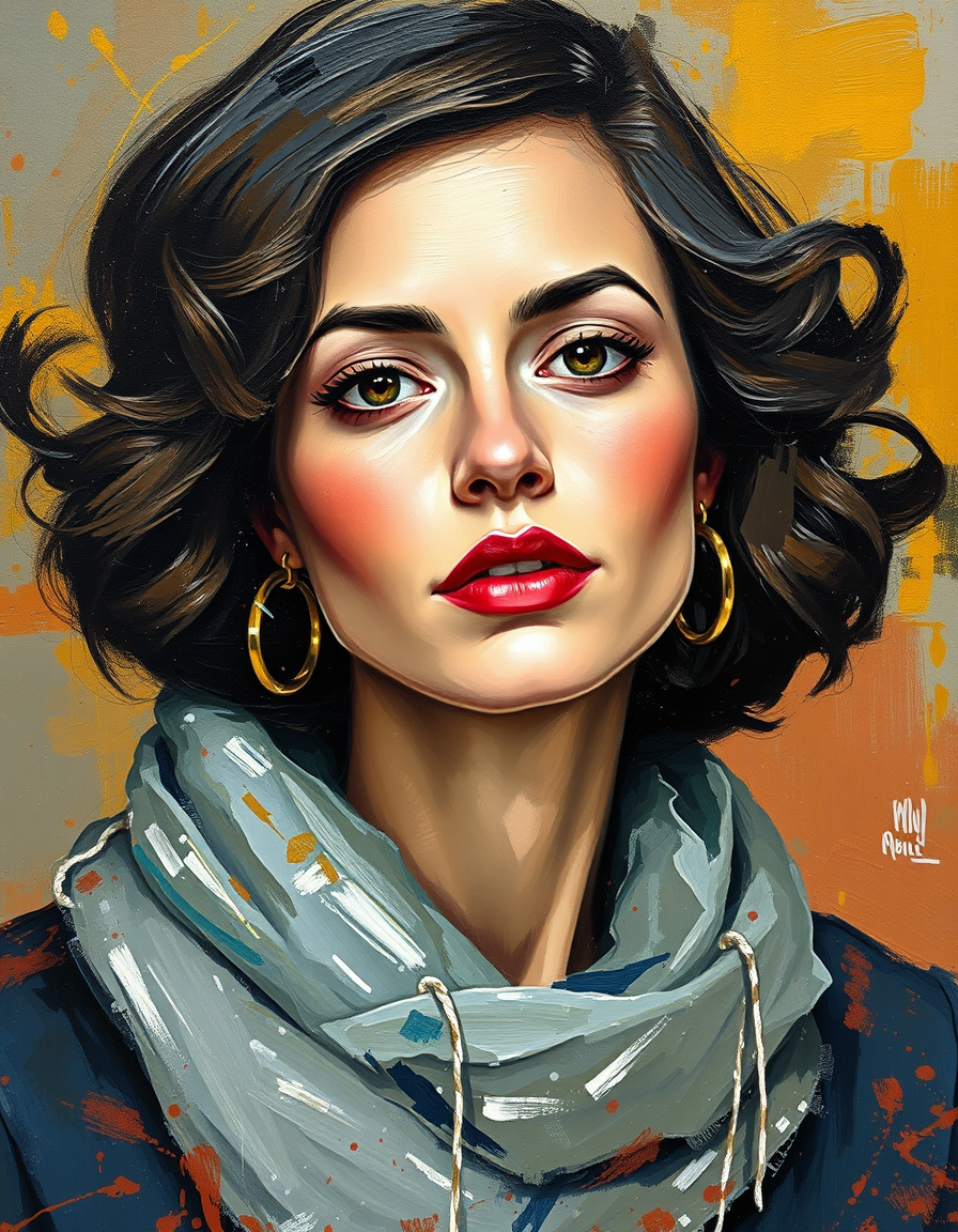 Photo To Paintings idea: painting from the photo, rich brushstrokes, painterly texture, una escena callejera convertida en pintura al óleo expresionista con trazos audaces y g