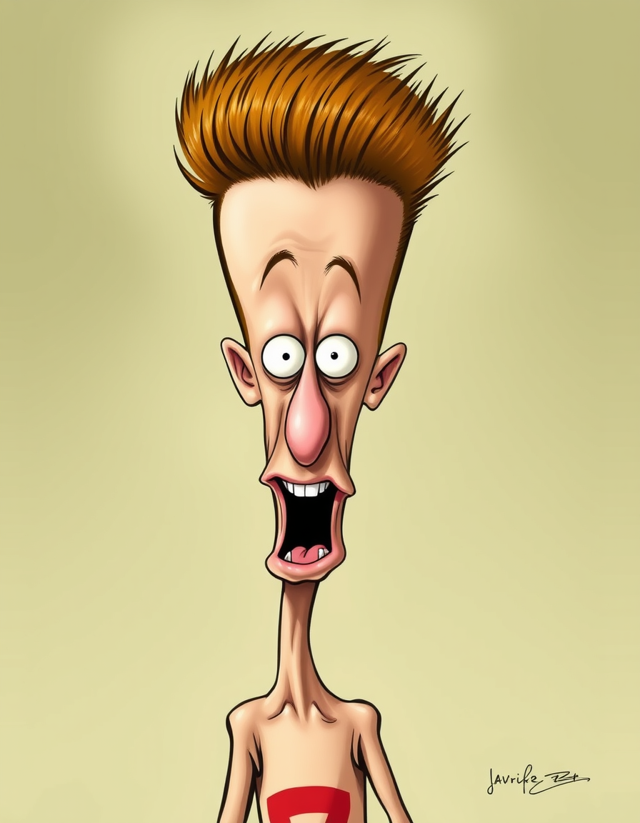 Main painting studio: Caricatura ridicula de Javier Miley estilo Beavis and Butt-Head