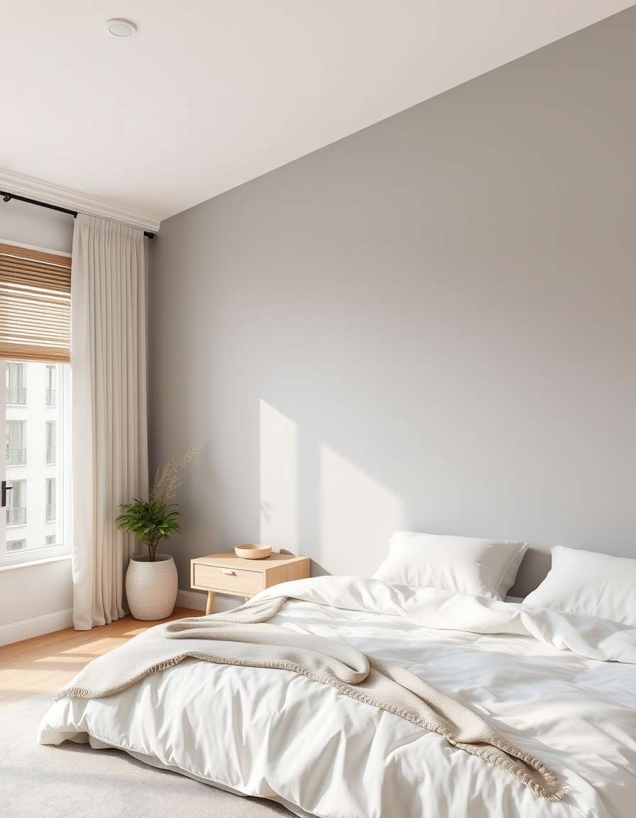 Paint Color idea: room repainted in a new wall color from the photo, accurate paint finish, photorealistic interior render, Bedroom , paint color visualization