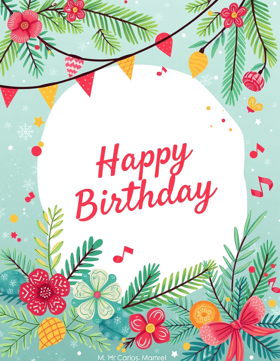 Birthday Cards idea: birthday card design, cheerful festive artwork, space for greeting, birthday card design, cheerful festive artwork, space for greeting, Mr. Carlos Man