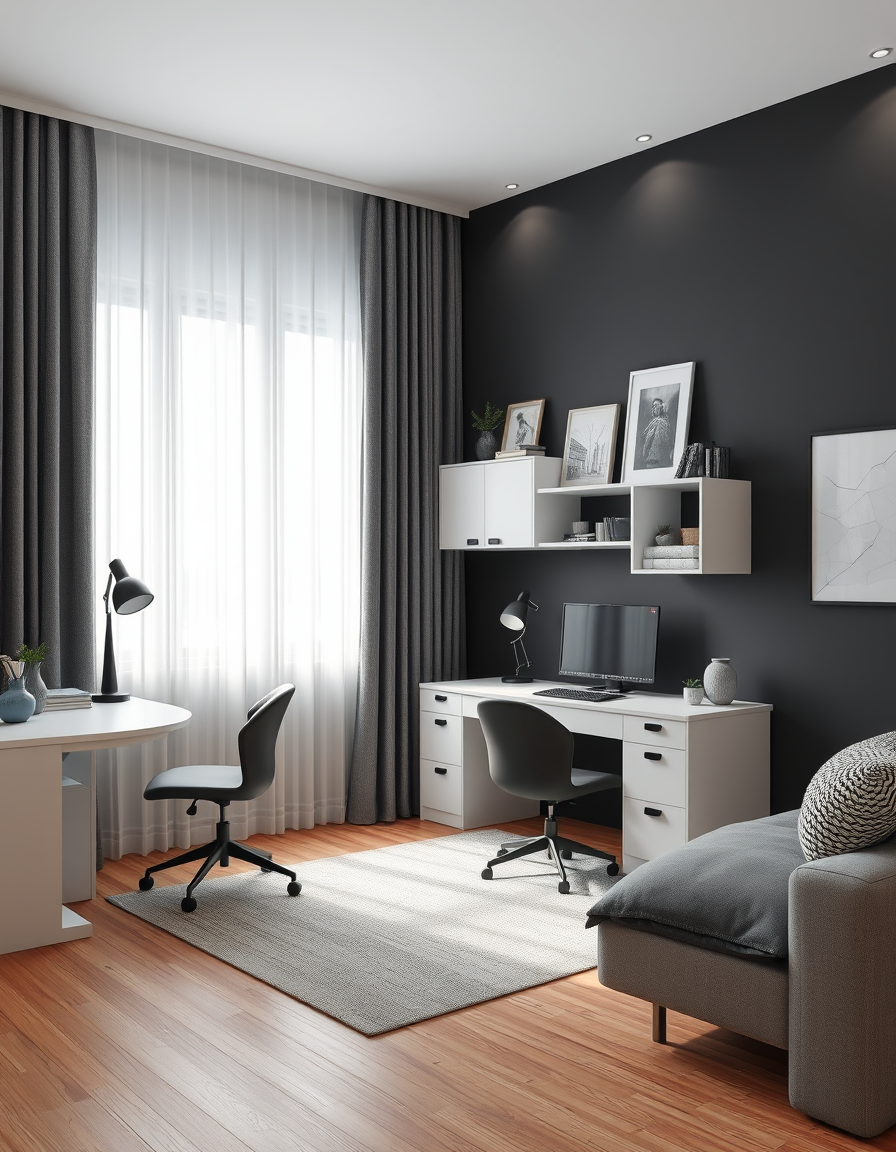 Room Design idea: AI room design, full room layout furniture and lighting, photorealistic interior render, Chambre qui fait 15 m² de couleur suppôt. La couleur qui est 