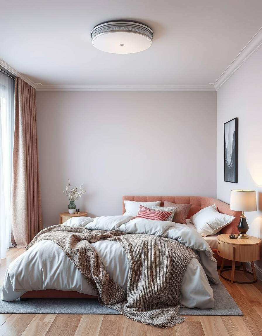 Paint Color idea: room repainted in a new wall color from the photo, accurate paint finish, photorealistic interior render, Ice age 8299 , paint color visualization