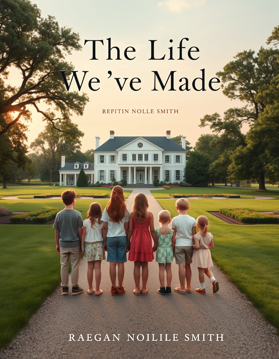 Book Covers idea: cover-ready concept art organized around genre, focal point, and title-safe space, deliberate composition, background features the estate in the Virgi