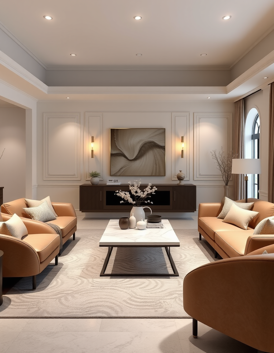 Room Design idea: AI room design, full room layout furniture and lighting, photorealistic interior render, Create a realistic luxury modern living room using the exact 