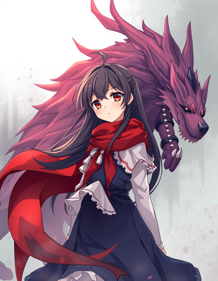 Book Covers idea: book cover composition, vertical 2:3 format, title-ready negative space at top, evocative subject, dziewczyna anime isekai z ciemnoróżowymi gęstymi wł